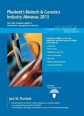 Plunkett's Biotech & Genetics Industry Almanac 2013 cover