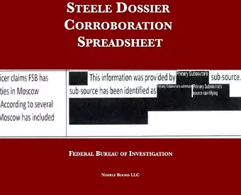 Steele Dossier Corroboration Spreadsheet cover