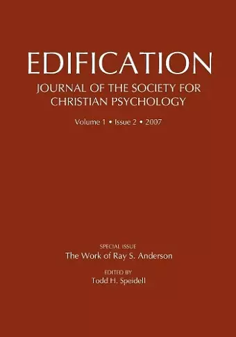 Edification-Journal of the Society of Christian Psychology cover