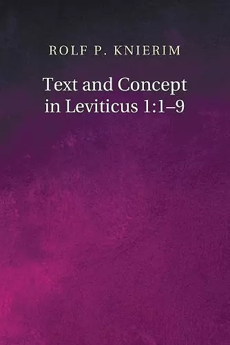 Text and Concept in Leviticus 1 cover