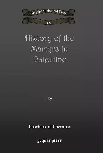 History of the Martyrs in Palestine cover