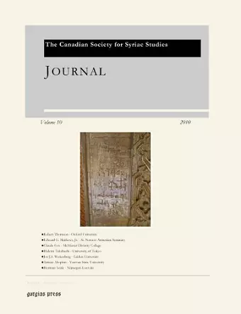 Journal of the Canadian Society for Syriac Studies 10 cover