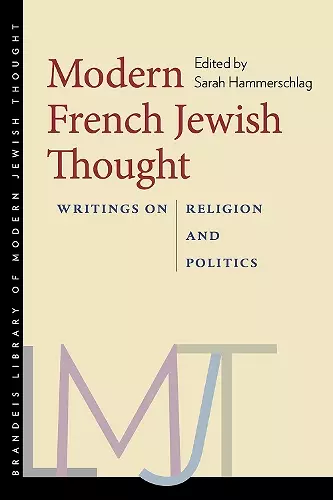 Modern French Jewish Thought cover