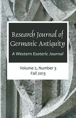 Research Journal of Germanic Antiquity cover