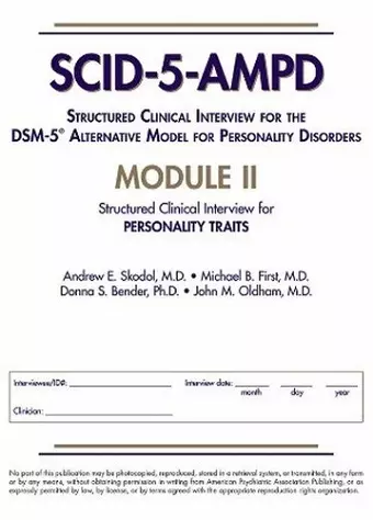 Structured Clinical Interview for the DSM-5® Alternative Model for Personality Disorders (SCID-5-AMPD) Module II cover