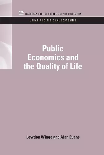 Public Economics and the Quality of Life cover