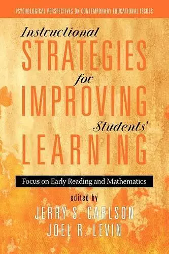 Instructional Strategies for Improving Students' Learning cover