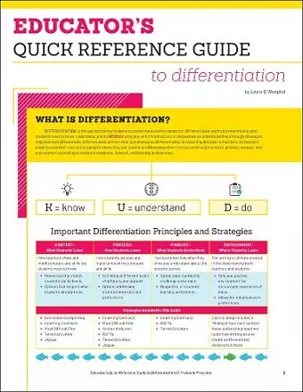 Educator's Quick Reference Guide to Differentiation cover