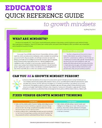 Educator's Quick Reference Guide to Growth Mindsets cover