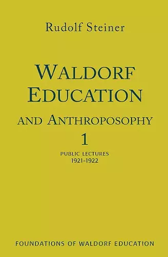 Waldorf Education and Anthroposophy 1 cover