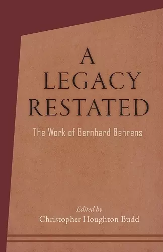 A Legacy Restated cover