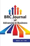 BRC Journal of Advances in Business, Volume 3 Number 1 cover