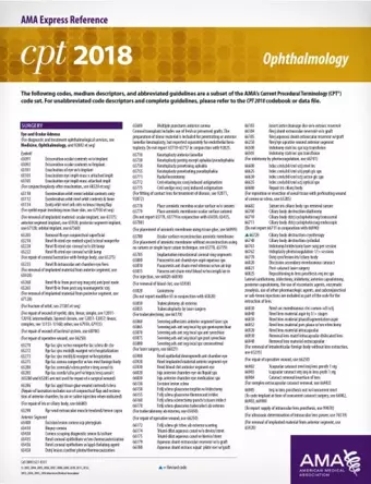 CPT® 2018 Express Reference Coding Cards: Ophthalmology cover