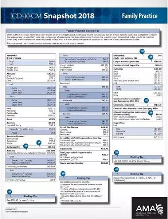 ICD-10-CM 2018 Snapshot Coding Cards: Family Practice cover