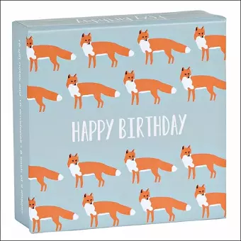 Foxy Birthday Mini FlipTop Notecard Box cover