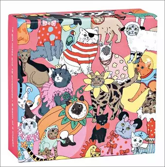 Fancy Dress Cats Mini FlipTop Notecard Box cover