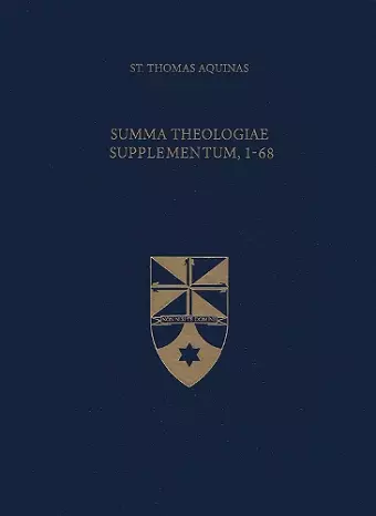 Summa Theologiae Supplementum 1-68 cover