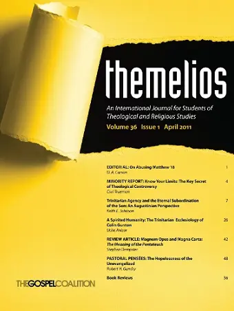 Themelios, Volume 36, Issue 1 cover