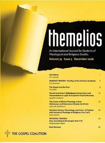 Themelios, Volume 33, Issue 3 cover