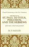 The Epistle of St. Paul to Titus, Philemon and the Hebrews cover