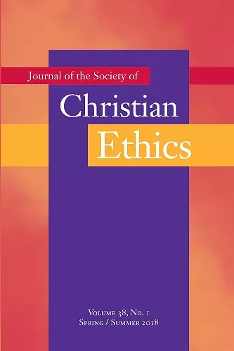 Journal of the Society of Christian Ethics cover