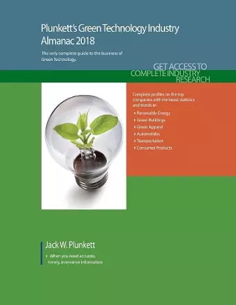 Plunkett's Green Technology Industry Almanac 2018 cover