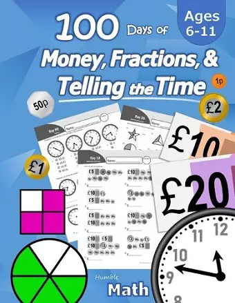 100 Days of Money, Fractions, & Telling the Time cover