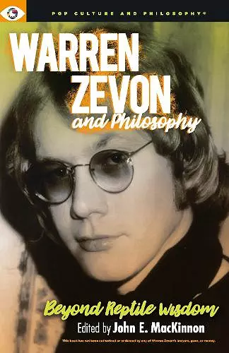 Warren Zevon and Philosophy cover