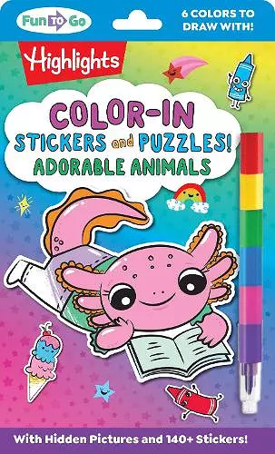 Color-In Stickers and Puzzles! Adorable Animals cover