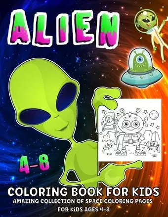 Space And Aliens Coloring Book cover