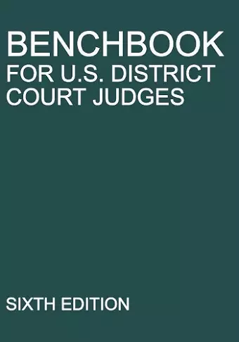 Benchbook for U.S. District Court Judges cover