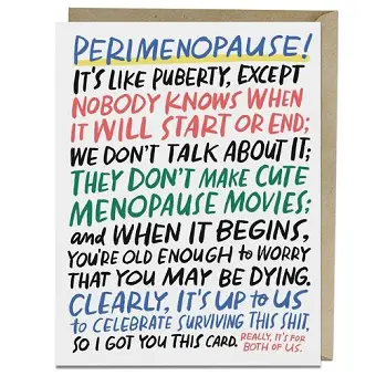 It's Like Puberty Menopause Card cover