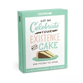 Em & Friends Celebrate With Cake Card, Box of 8 Single Birthday Cards cover