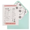 6-Pack Em & Friends Julia Rothman Birthday More/Less Greeting Cards cover