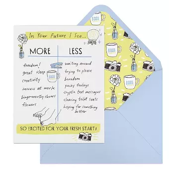 6-Pack Em & Friends Julia Rothman Fresh Start More/Less Greeting Cards cover