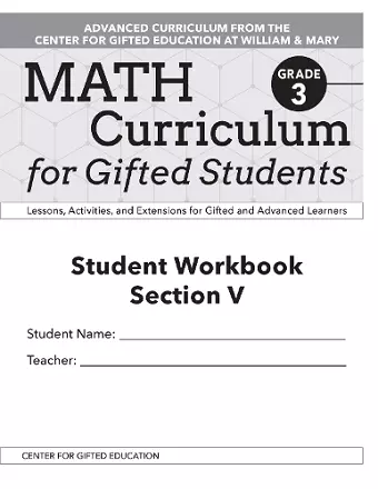 Math Curriculum for Gifted Students cover