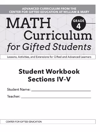 Math Curriculum for Gifted Students cover