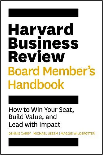Harvard Business Review Board Member's Handbook cover
