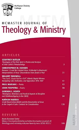 McMaster Journal of Theology and Ministry: Volume 22, 2020-2021 cover