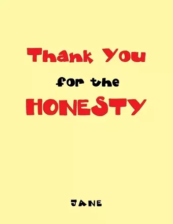 Thank You for the Honesty cover