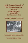 18th Century Records of the German Lutheran Church of Philadelphia, Pennsylvania (St. Michael's and Zion) cover