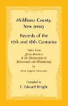 Middlesex County, New Jersey Records of the 17th and 18th Centuries cover