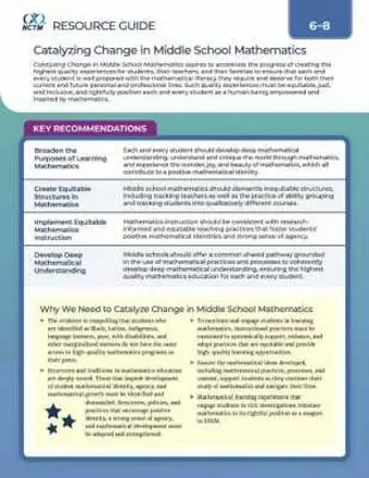 Catalyzing Change in Middle School Mathematics cover