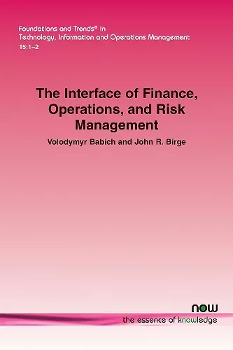 The Interface of Finance, Operations, and Risk Management cover