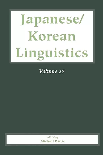 Japanese/Korean Linguistics Volume 27 cover