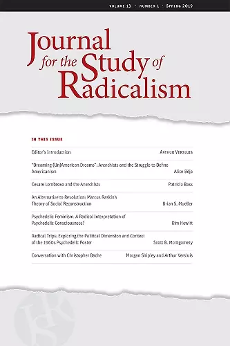 Journal for the Study of Radicalism 13, No. 1 cover