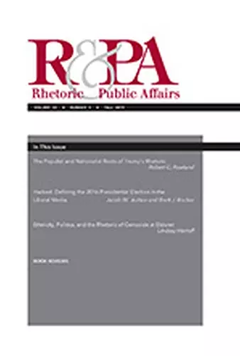 Rhetoric & Public Affairs 22, No. 3 cover