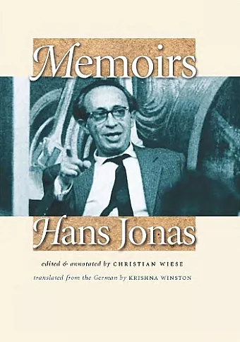Memoirs – Hans Jonas cover