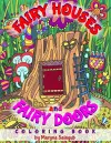 Fairy houses and fairy doors coloring book cover