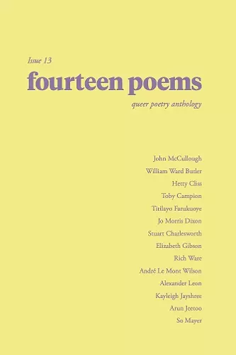 fourteen poems issue 13: a queer poetry anthology cover